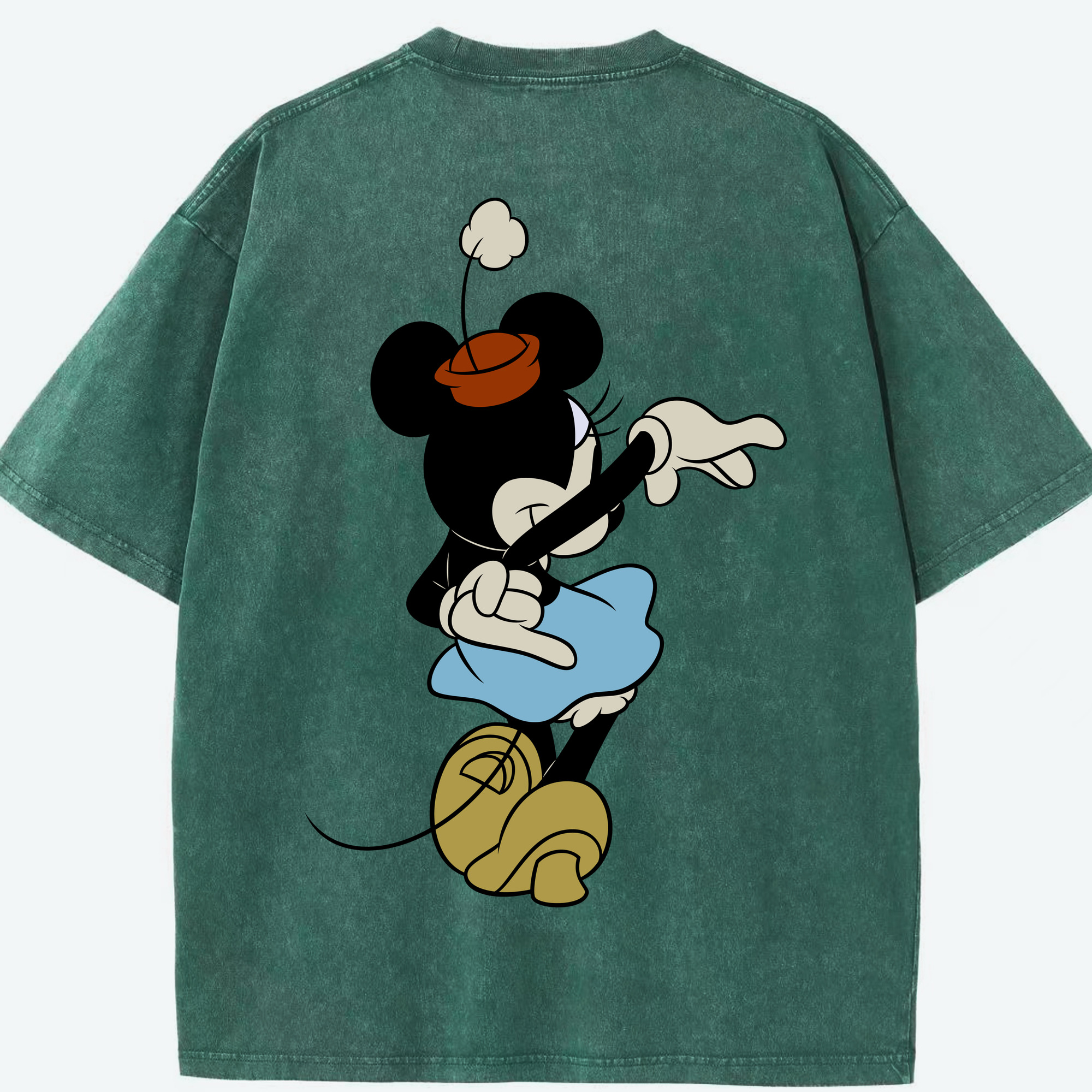 （画像用） ミッキーマウス Mickey Mouse 綿100% ヴィンテージ風 半袖Tシャツ（背面プリント）